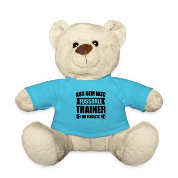 Fußball Trainer Fußballverein Fußballer Geschenk - Teddy - Atollblau - Vorne