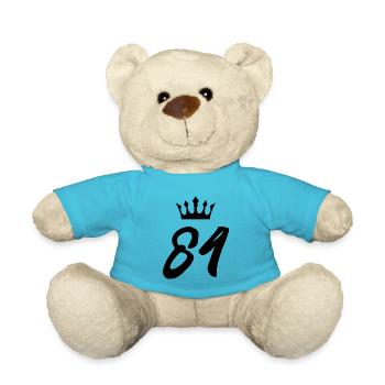 84 Number crown - Teddy Bear - atoll blue - Front