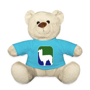 Alpaka Design grün blau Silhouette - Teddy - Atollblau - Vorne