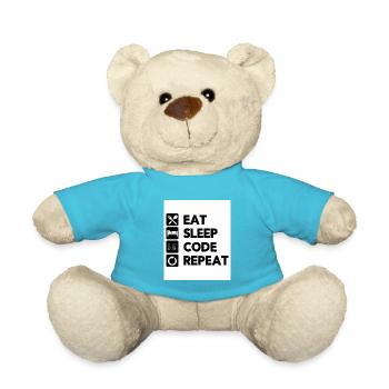 Eat Sleep Code Repeat Coder Programmer Software De - Teddy - Atollblau - Vorne