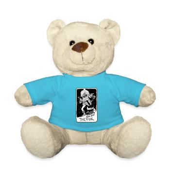 The Fool Skeleton With Dog Tarot Card - Teddy - Atollblau - Vorne