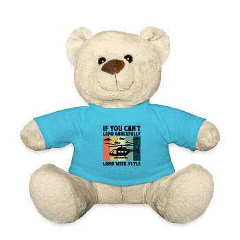If You Can't Land Gracefully Land With Style Helic - Teddy Bear - atoll blue - Front