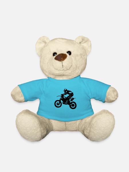 Motocross Fahrer Motorrad Motorsport - Teddy - Atollblau