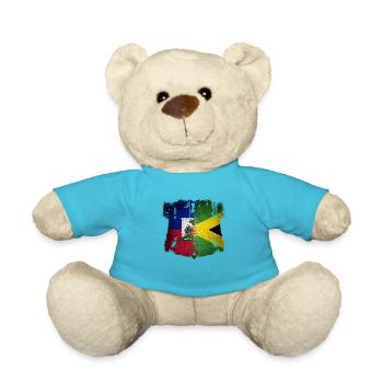 Haiti Haitianer Jamaika Kombination I Geschenk - Teddy - Atollblau - Vorne