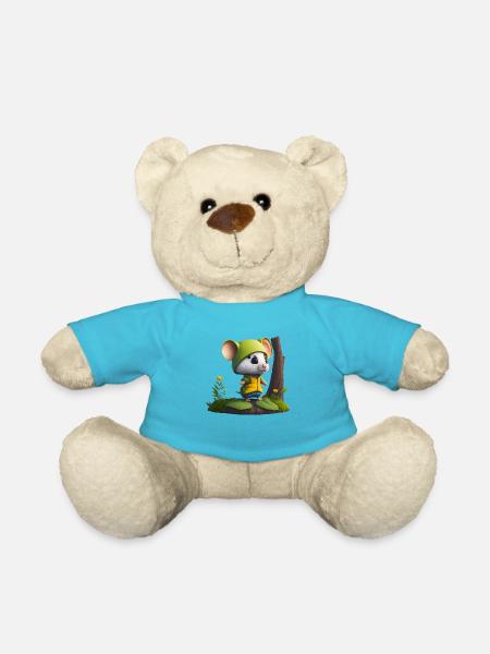 Souris mignonne avec casquette et veste - Nounours - bleu outremer