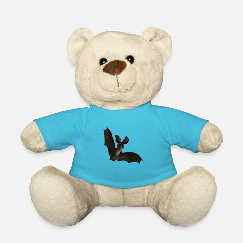 Bat angry with the world - Teddy Bear - atoll blue