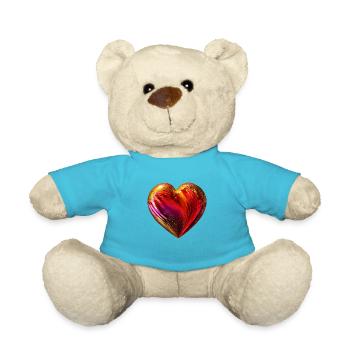 Heart for art lovers - Teddy Bear - atoll blue - Front