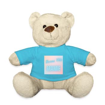 MAMIE. FÊTE DES MÈRES. BONNE FÊTE MAMIE. JE T'AIME - Nounours - bleu outremer - Devant