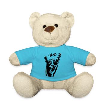 main doigt metal heavy rock concert musique pa - Nounours - bleu outremer - Devant