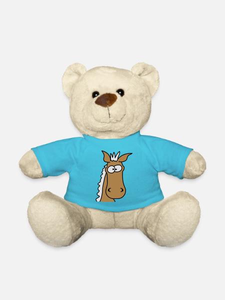 Funny Comic Horse - Teddy - Atollblau