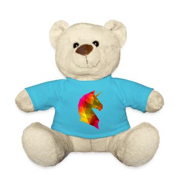 Licorne Lowpoly Rainbow 3D - Nounours - bleu outremer - Devant