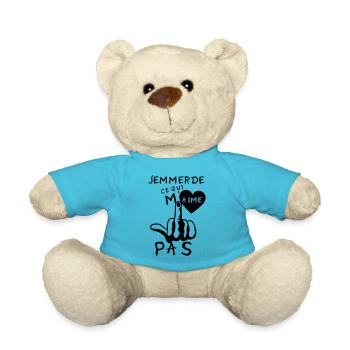 emmerde aime pas fuck doigt insulte coeur - Nounours - bleu outremer - Devant