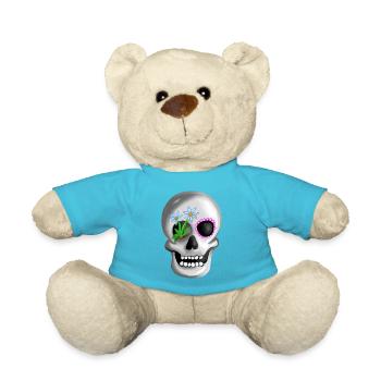 Le culte mexicain de la tête de mort Jour des morts Skull - Nounours - bleu outremer - Devant