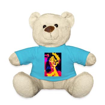 Mädchen malt Kunst - Teddy - Atollblau - Vorne