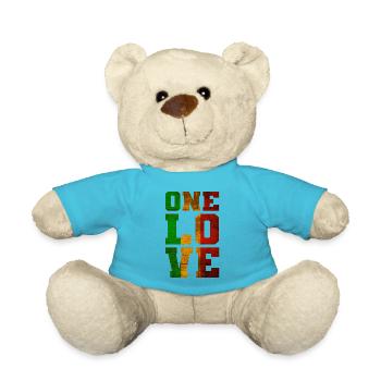 ONE LOVE Reggae Music - Teddy Bear - atoll blue - Front