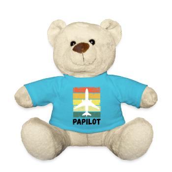 Pilot Dad Father Papilot - Teddy Bear - atoll blue - Front