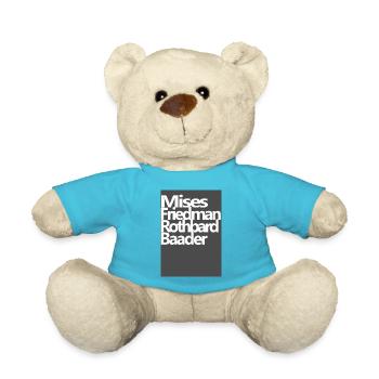 Mises Friedman Rothbard Baader - Teddy Bear - atoll blue - Front
