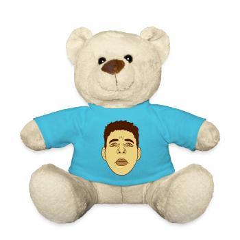 Sad Face Kiss mouth Design - Teddy Bear - atoll blue - Front