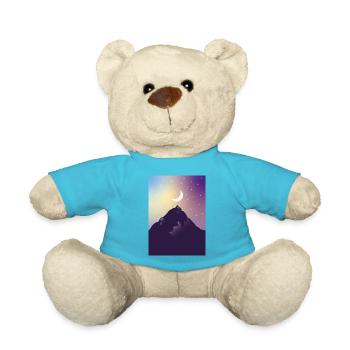 Moon with stars - Teddy Bear - atoll blue - Front