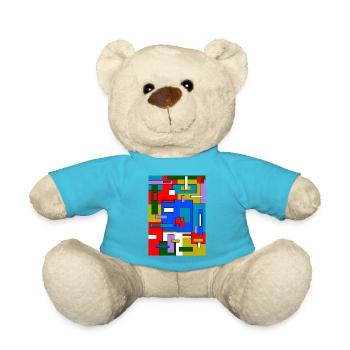 Abstrakte Geometrie - Teddy - Atollblau - Vorne