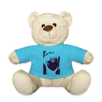 fille mignonne choquée - Nounours - bleu outremer - Devant