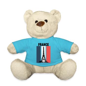 France- Eiffel Tower - Teddy Bear - atoll blue - Front
