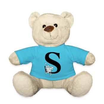Letter S - Teddy Bear - atoll blue - Front