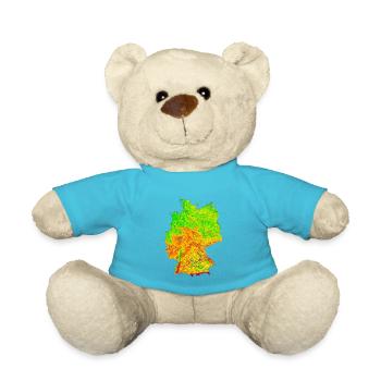 Map of the contour line of GermanyMap of Germany - Teddy Bear - atoll blue - Front
