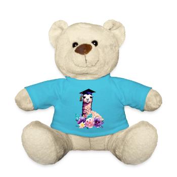 Bachelor Alpaka Studium Absolvent Schulabschluss - Teddy - Atollblau - Vorne