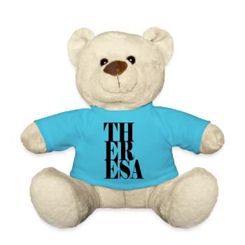 Theresa Name Vorname Moderne Schrift Wort Art - Teddy - Atollblau - Vorne