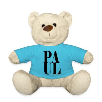 Paul Nom Prénom Police moderne Word Art - Nounours - bleu outremer - Devant