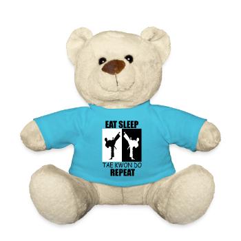 Eat sleep taekwondo repeat - Teddy Bear - atoll blue - Front