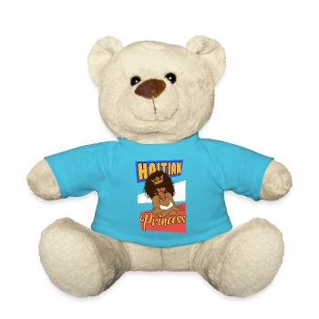 Haiti Haitian Flagge Frau Prinzessin I Geschenk - Teddy - Atollblau - Vorne