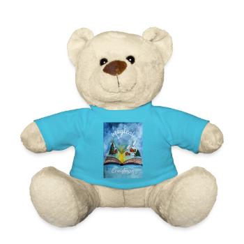 Verzaubertes Buch mit magischem Weihnachtsdorf - Teddy - Atollblau - Vorne