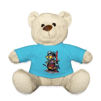 Samurai / Japanese / Harakiri / Katana / Man - Teddy Bear - atoll blue - Front