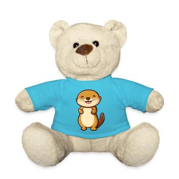 Cute and Happy Otter in Cartoon Style - Adorable - Teddy Bear - atoll blue - Front