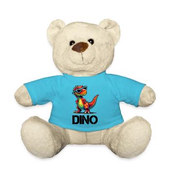 Dino mit Sonnenbrille - Teddy - Atollblau - Vorne