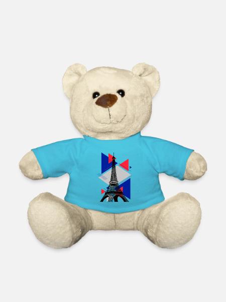 Paris Tour Eiffel France City Skyline Art - Nounours - bleu outremer