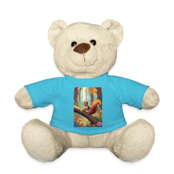 Eichhörnchen im Wald Grün - Teddy - Atollblau - Vorne