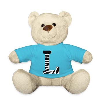 Letter l zebra - Teddy Bear - atoll blue - Front