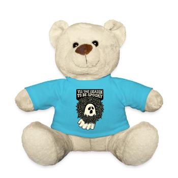 Spooky Season Ghost Wreath - Teddy Bear - atoll blue - Front