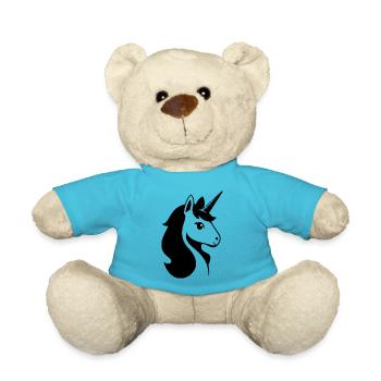 Skelett spielt Gitarre – Rock'n'Roll Skull Art - Teddy - Atollblau - Vorne