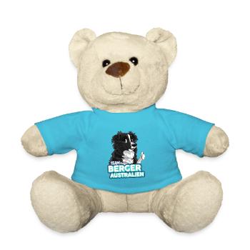 TEAM Australian Shepherd Hund - Schwarz - Teddy - Atollblau - Vorne