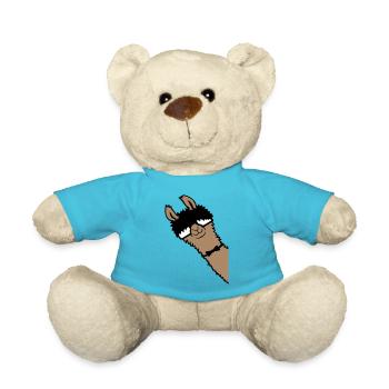 Lama Nerd Geek Lunettes Noeud papillon Drôle Animal Alpaga - Nounours - bleu outremer - Devant