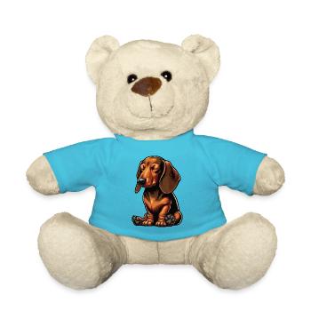Dackel Dackelbesitzer Dackelliebhaber Dachshund - Teddy - Atollblau - Vorne