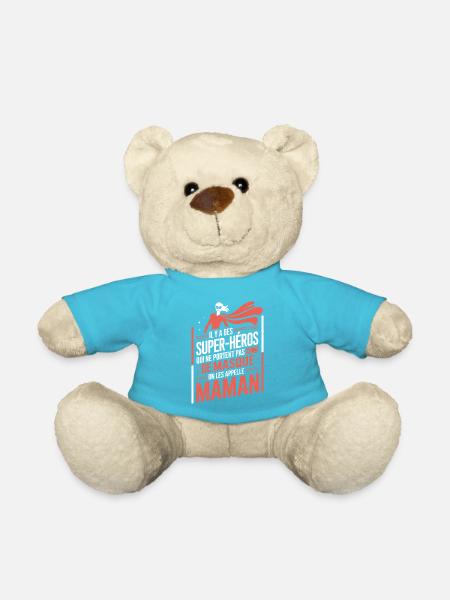 Mom Superhero Without a Mask - Teddy Bear - atoll blue