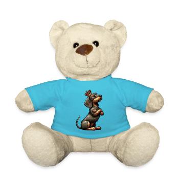 Rauhaardackel Dackel Dackelbesitzer Teckel Tekkel - Teddy - Atollblau - Vorne