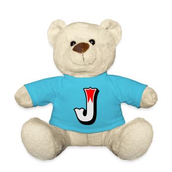 Buchstabe - J - Teddy Bear - atoll blue - Front