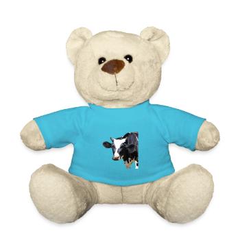 funny cow cow head gift farmers farmers - Teddy Bear - atoll blue - Front