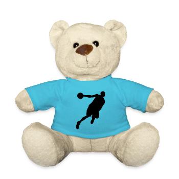 Basketballer-Silhouette, Dynamisches Sport-Design - Teddy - Atollblau - Vorne